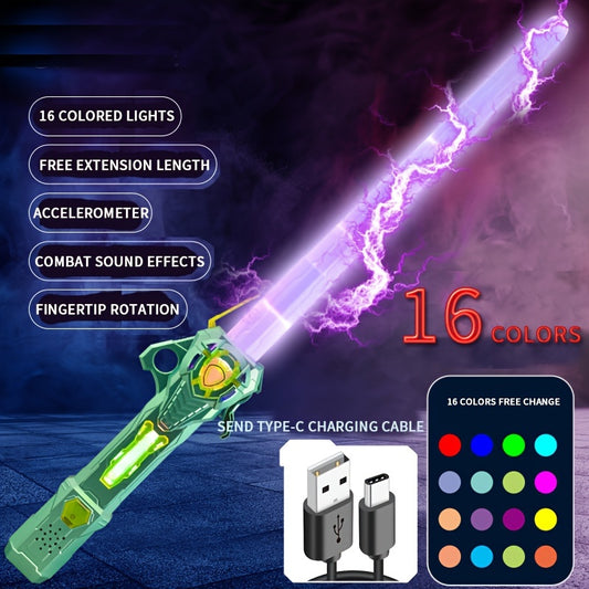 16-Color Retractable Laser Sword Toy - Vibrant Flashing & Luminous LED Lights, Safe & Durable Construction, Perfect Fun Gift for Kids' Imaginative Play & Cosplay!